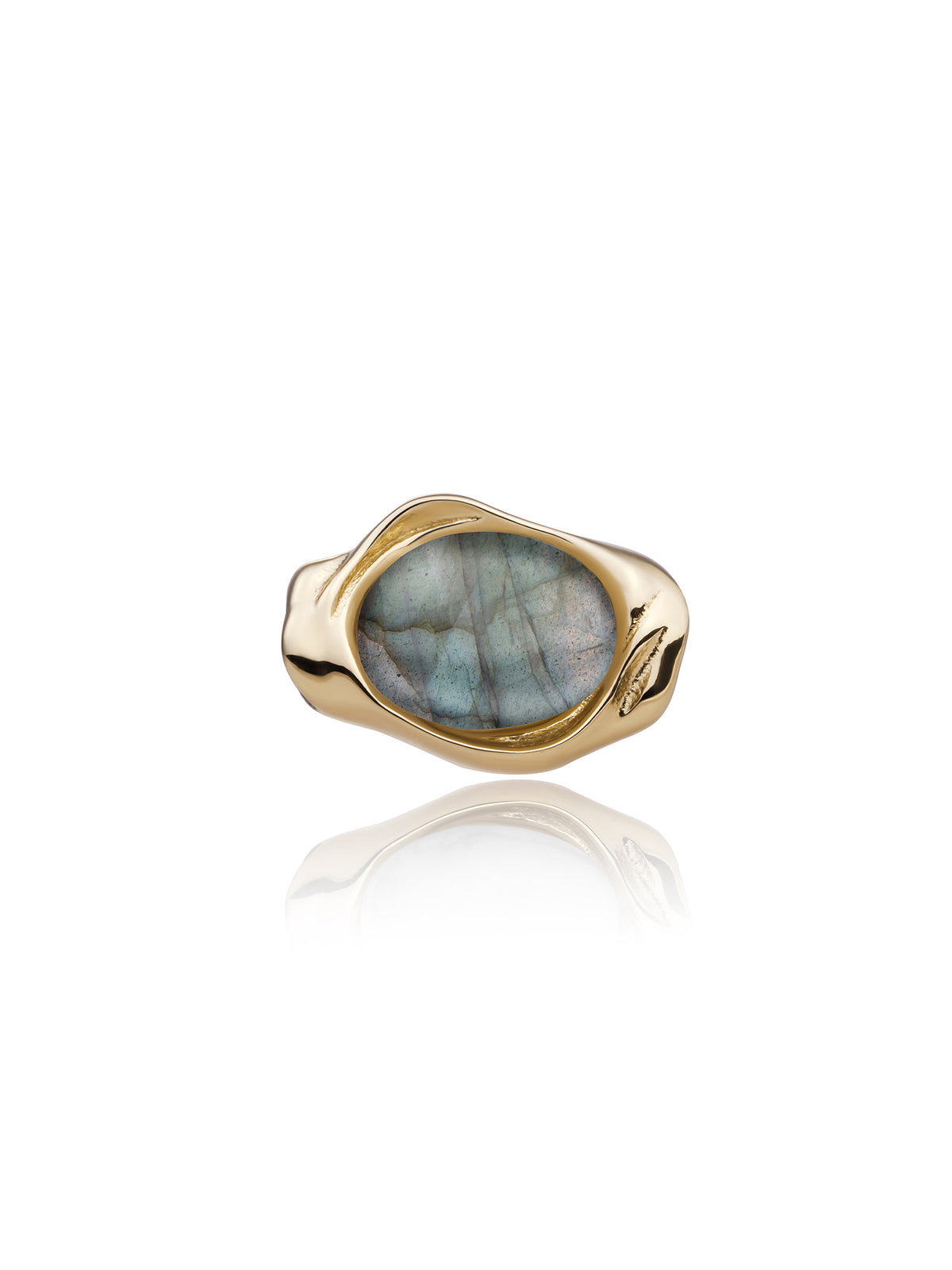 Flow Pendant Labradorite - Gold Plated