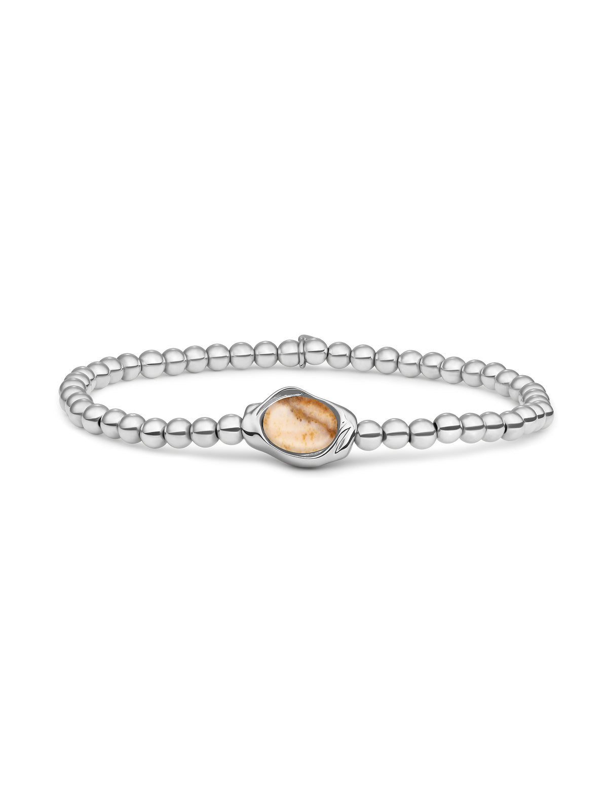 Flow Armband Landscape Jasper - Rhodium Plated