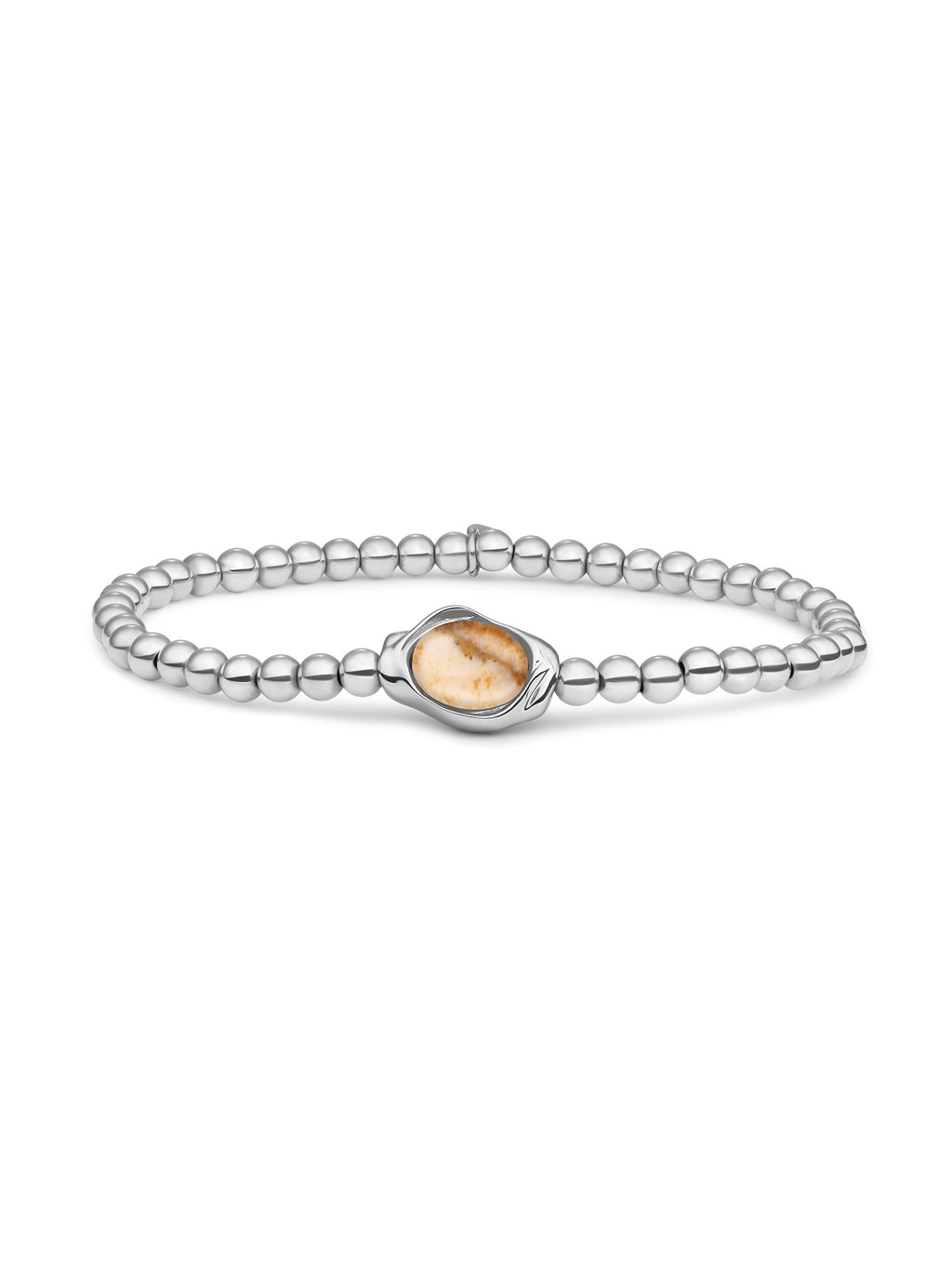 Flow Armband Landscape Jasper - Rhodium Plated