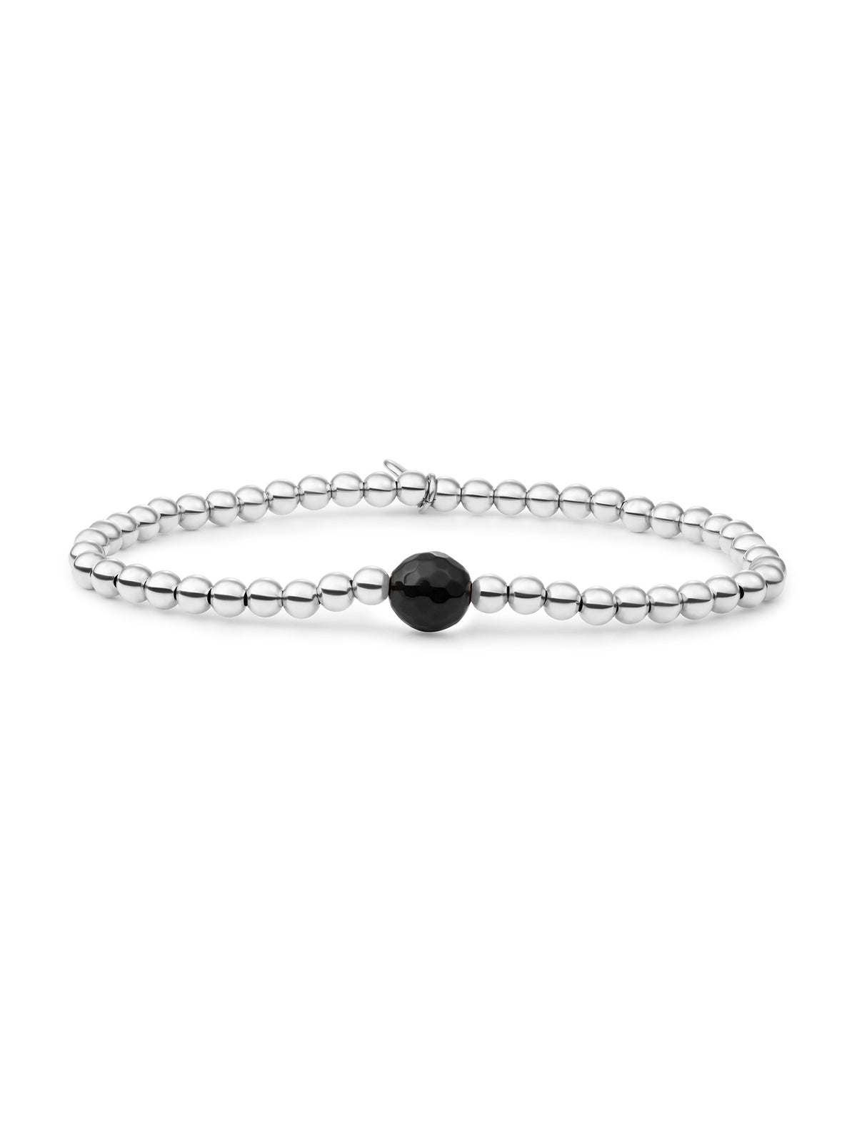 Core Armband Onyx - Rhodium Plated