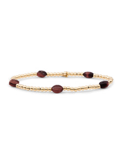 Cushion Cut Armband Red Tiger Eye - Gold Plated
