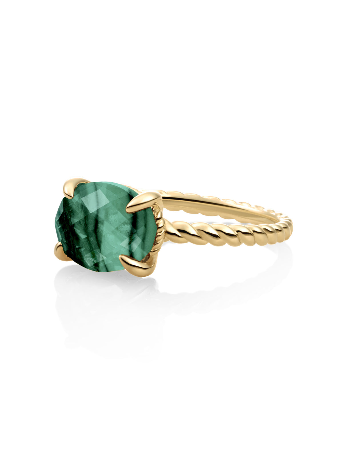Twist Ring Malachite 9K Goud - 50