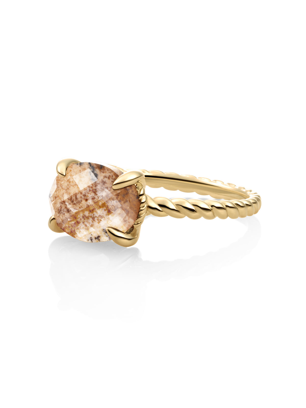 Twist Ring Landscape Jasper 9K Goud - 50