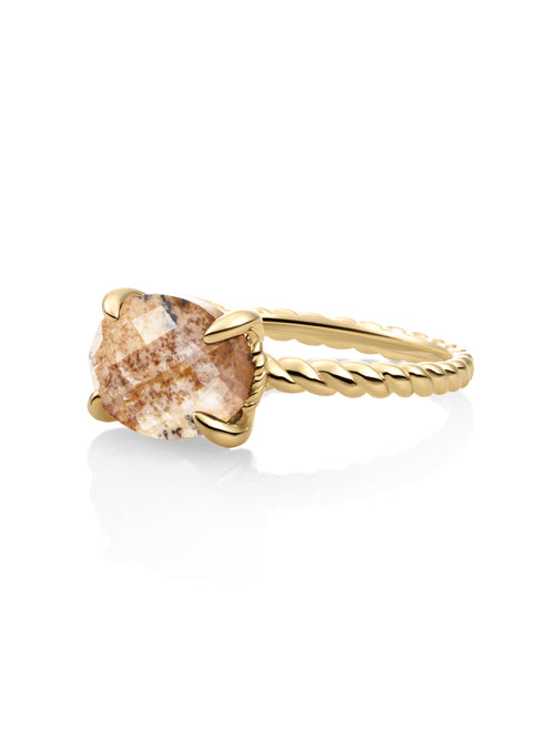 Twist Ring Landscape Jasper 9K Goud - 60