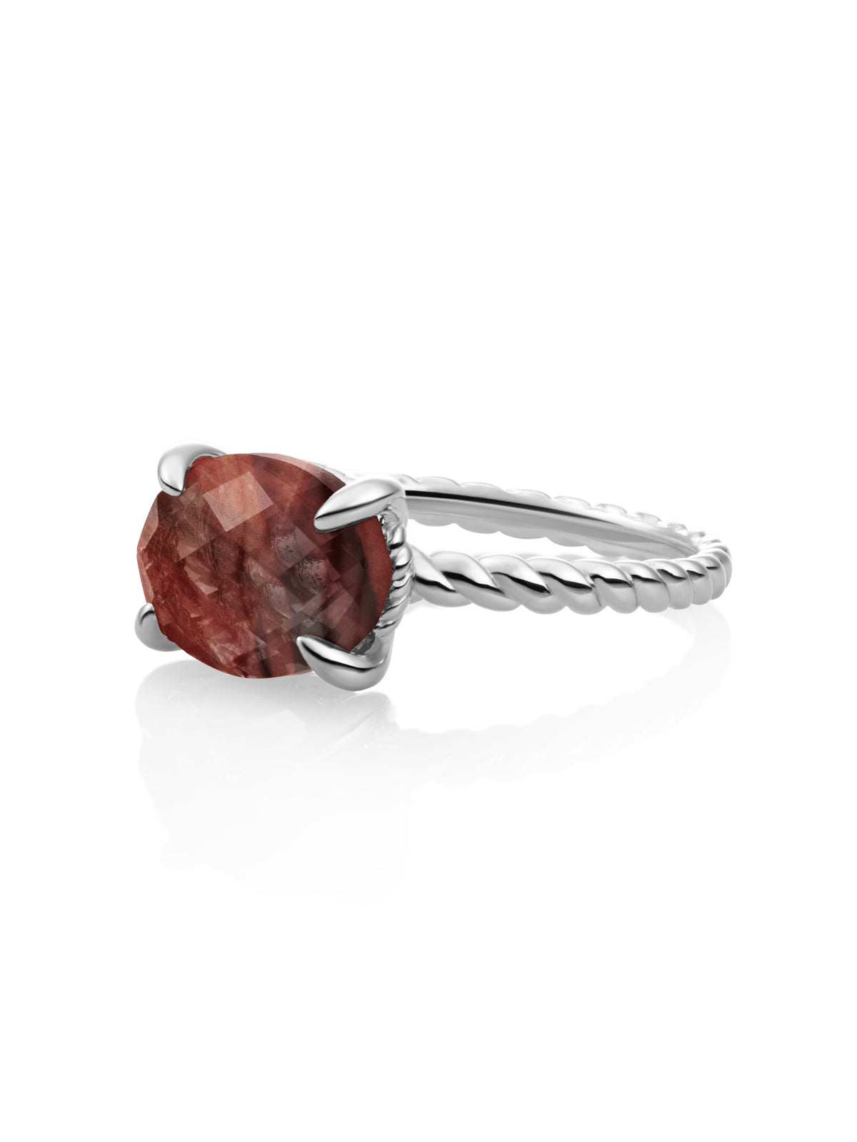 Twist Ring Red Tiger Eye Zilver - 50