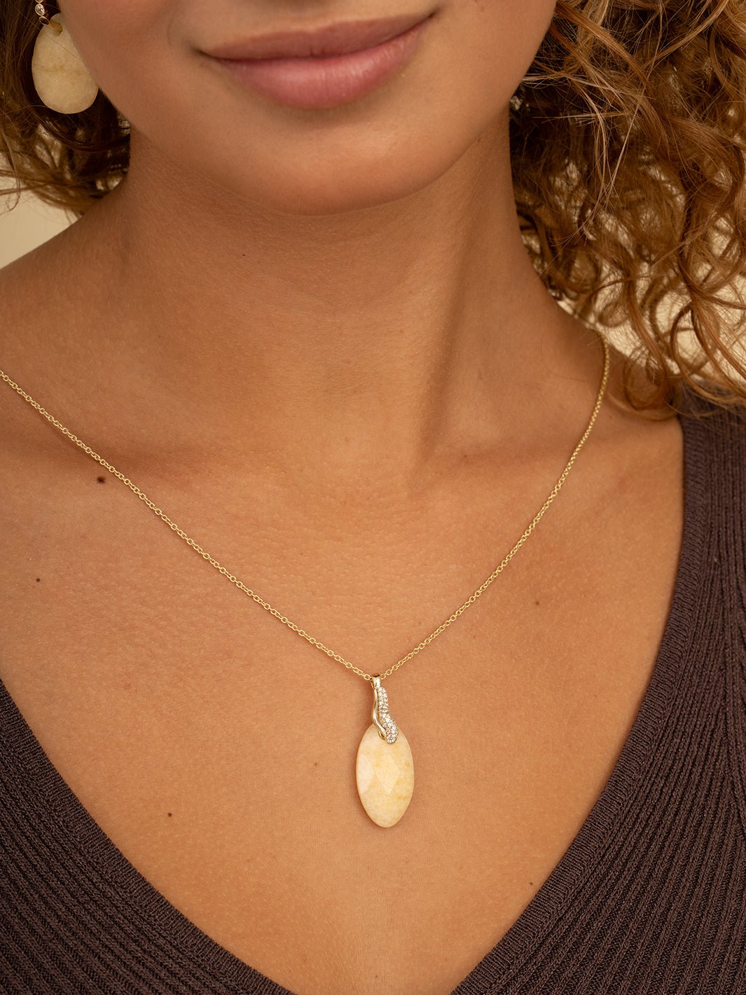 Pendant Edelsteen Leaf Buttery Jade - Pendant Edelsteen Leaf Buttery Jade