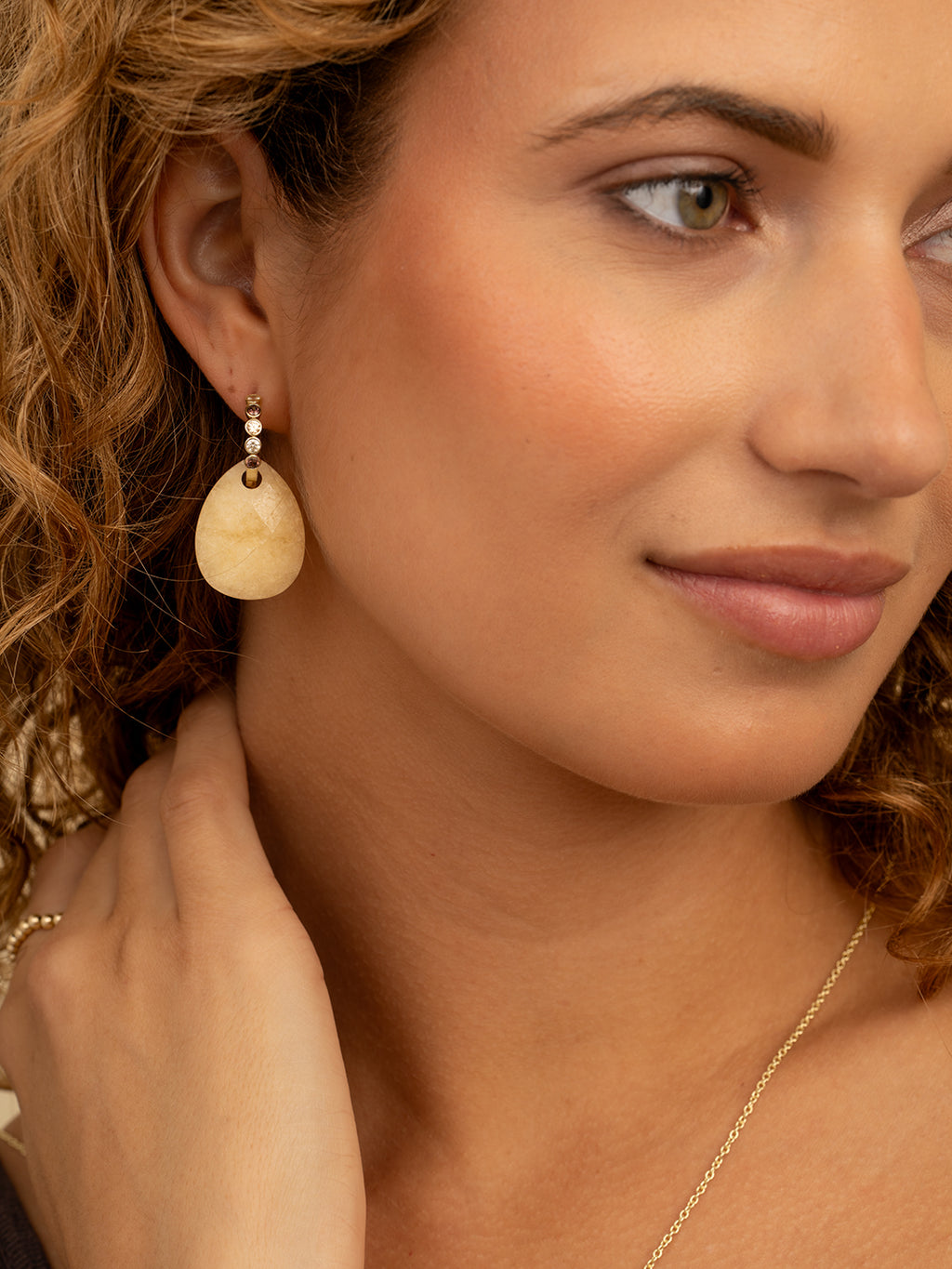 Oorbel Edelstenen Afterglow Buttery Jade - Oorbel Edelstenen Afterglow Buttery Jade