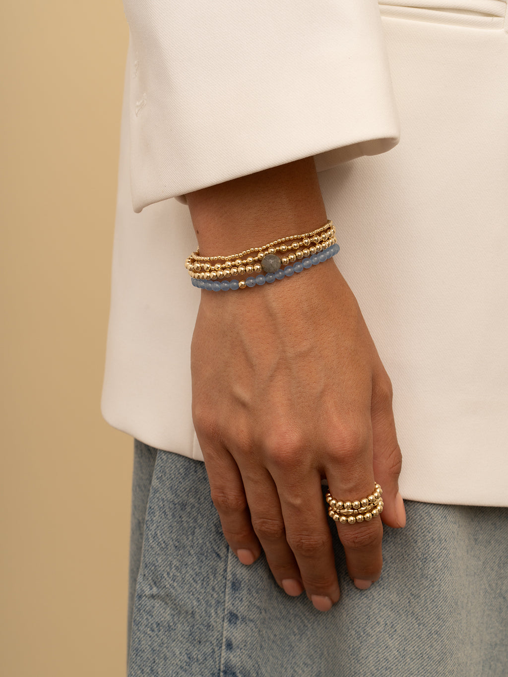 Saturn Armband Small Ice Blue Quartz