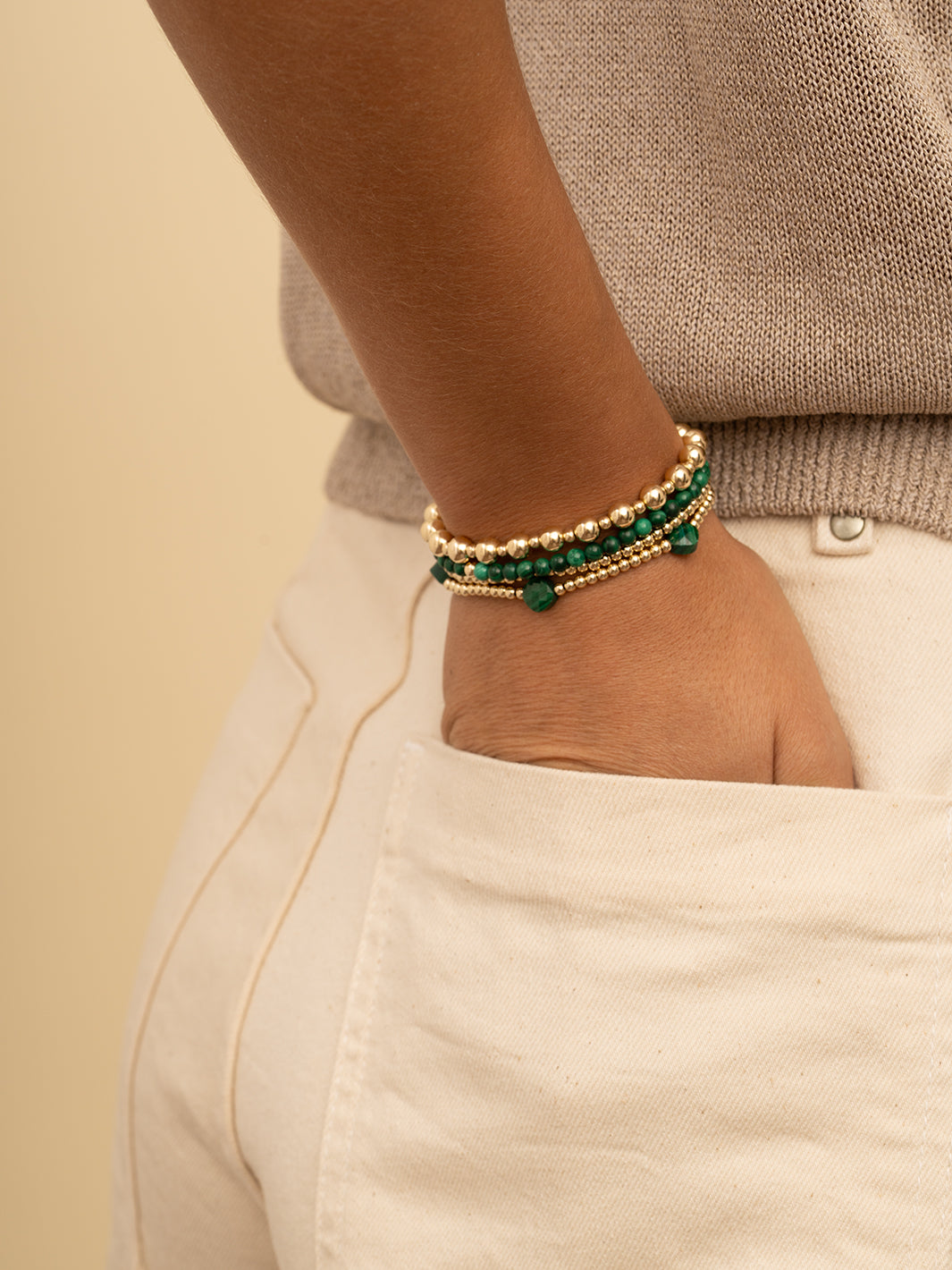Cushion Cut Armband Malachite