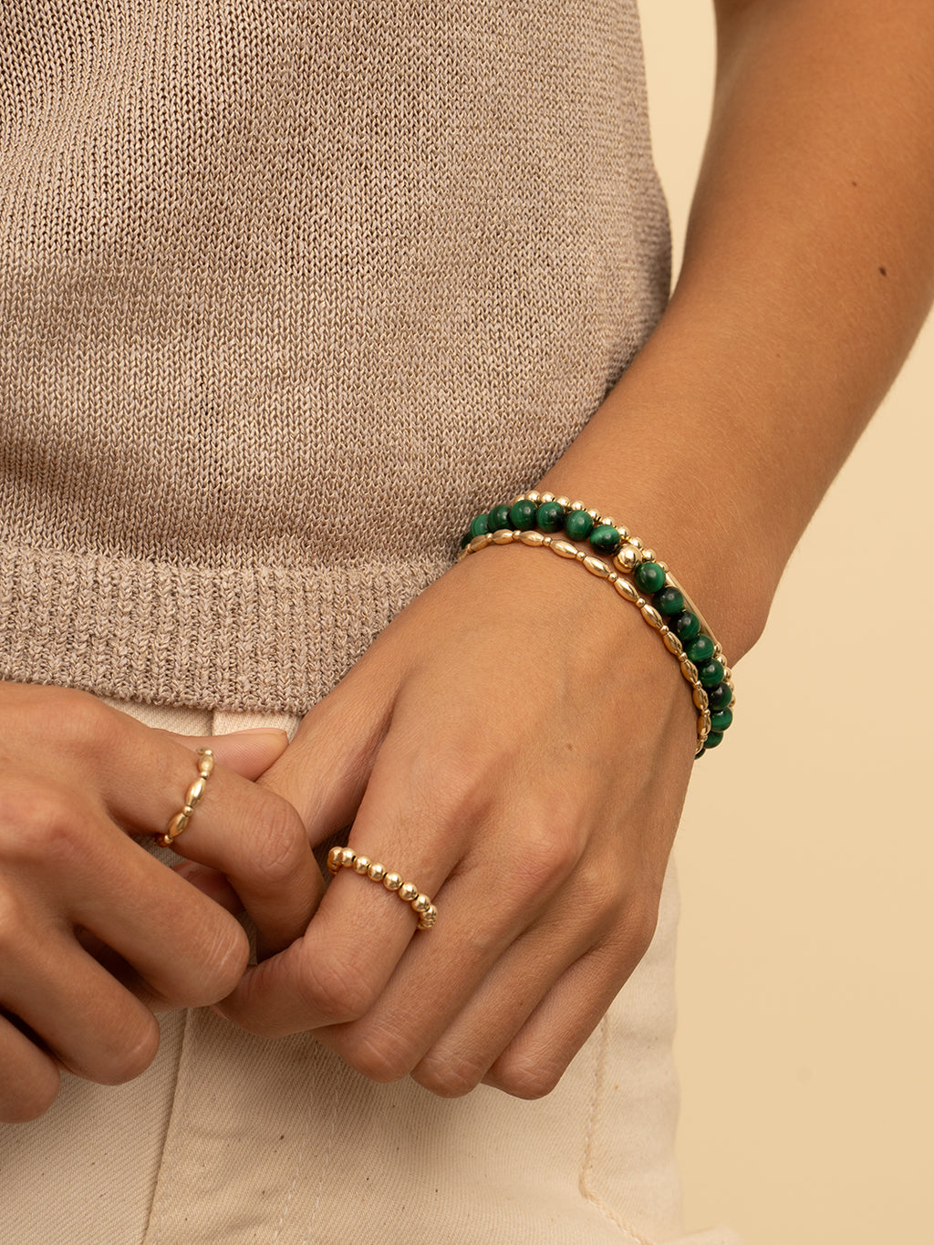 Saturn Armband Large Malachite