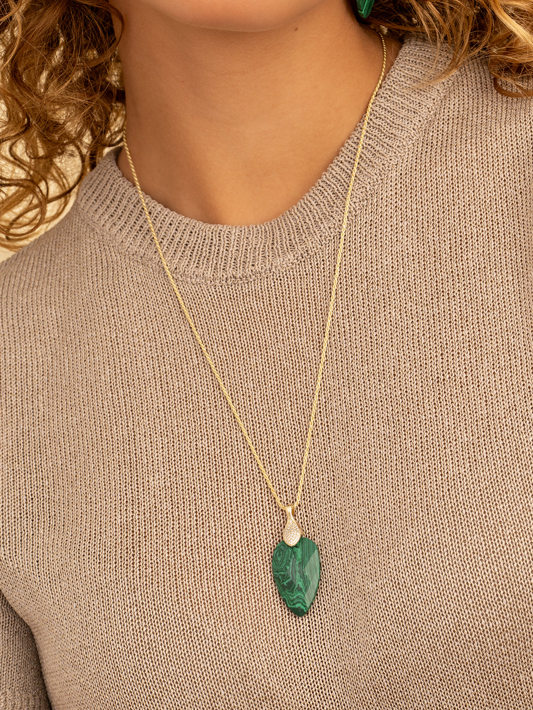 Pendant Edelsteen Blossom Malachite - Pendant Edelsteen Blossom Malachite