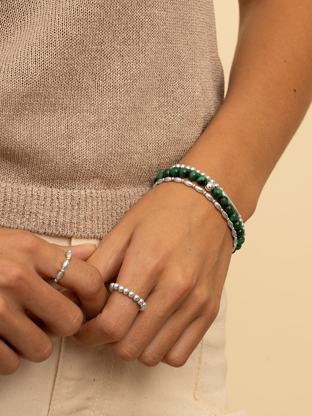 Saturn Armband Large Malachite