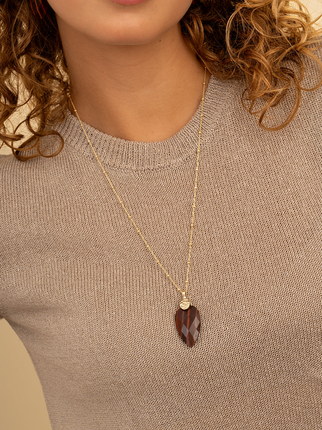 Pendant Edelsteen Blossom Red Tiger Eye - Pendant Edelsteen Blossom Red Tiger Eye