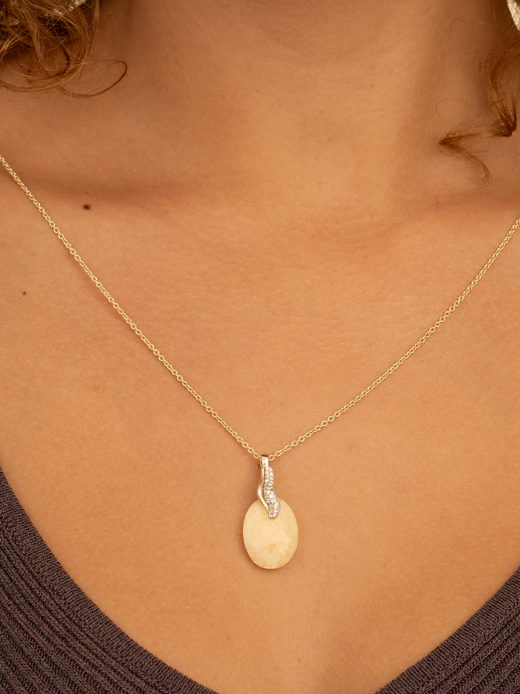 Pave Twirl Clip Pendant Zirconia