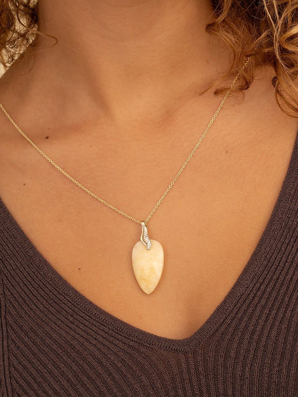 Pave Twirl Clip Pendant Zirconia