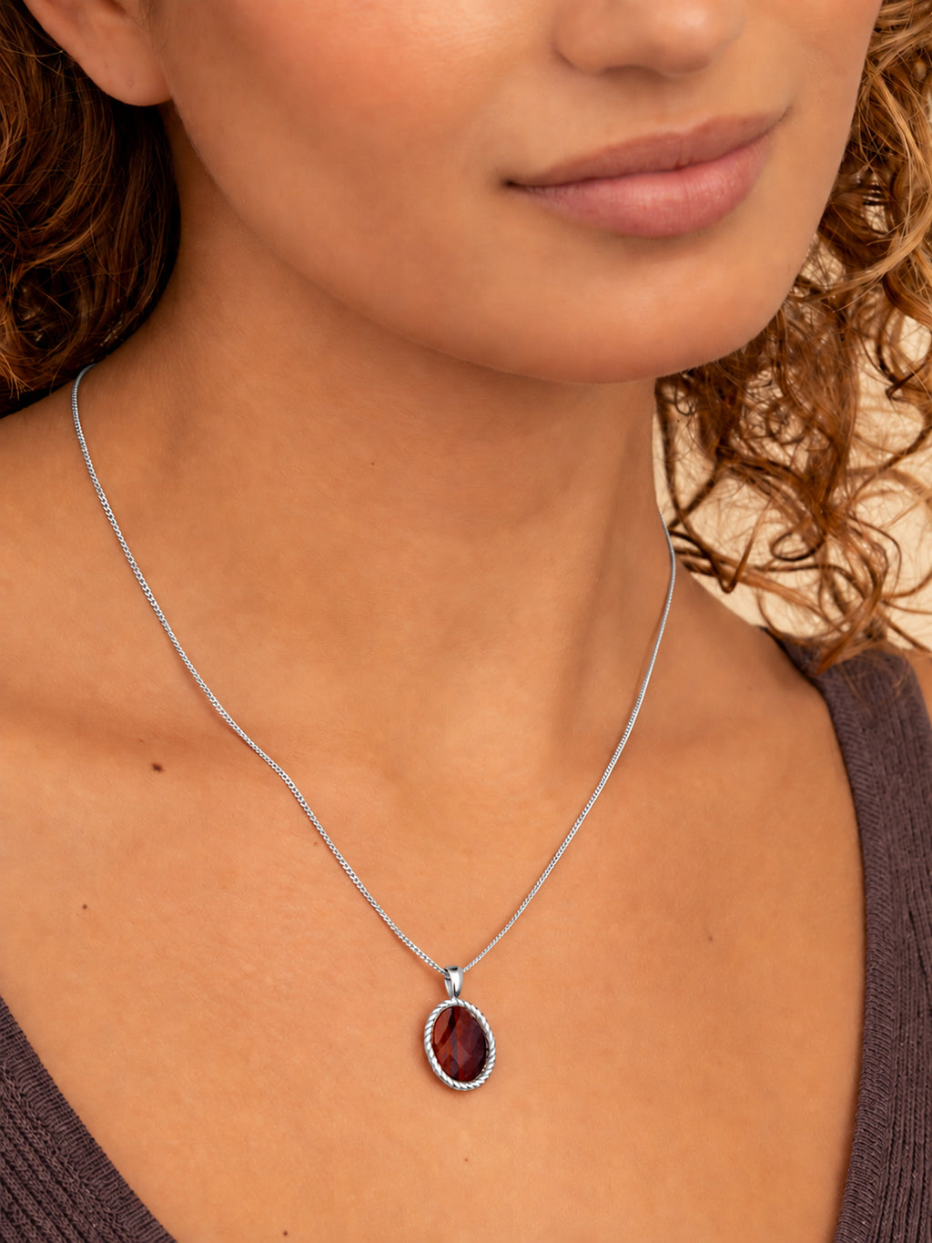 Twist Pendant Red Tiger Eye