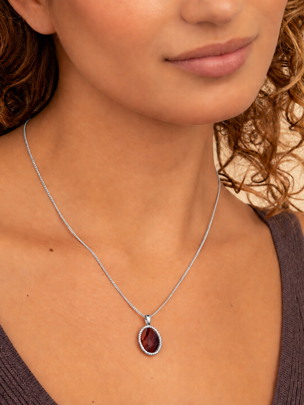 Twist Pendant Red Tiger Eye