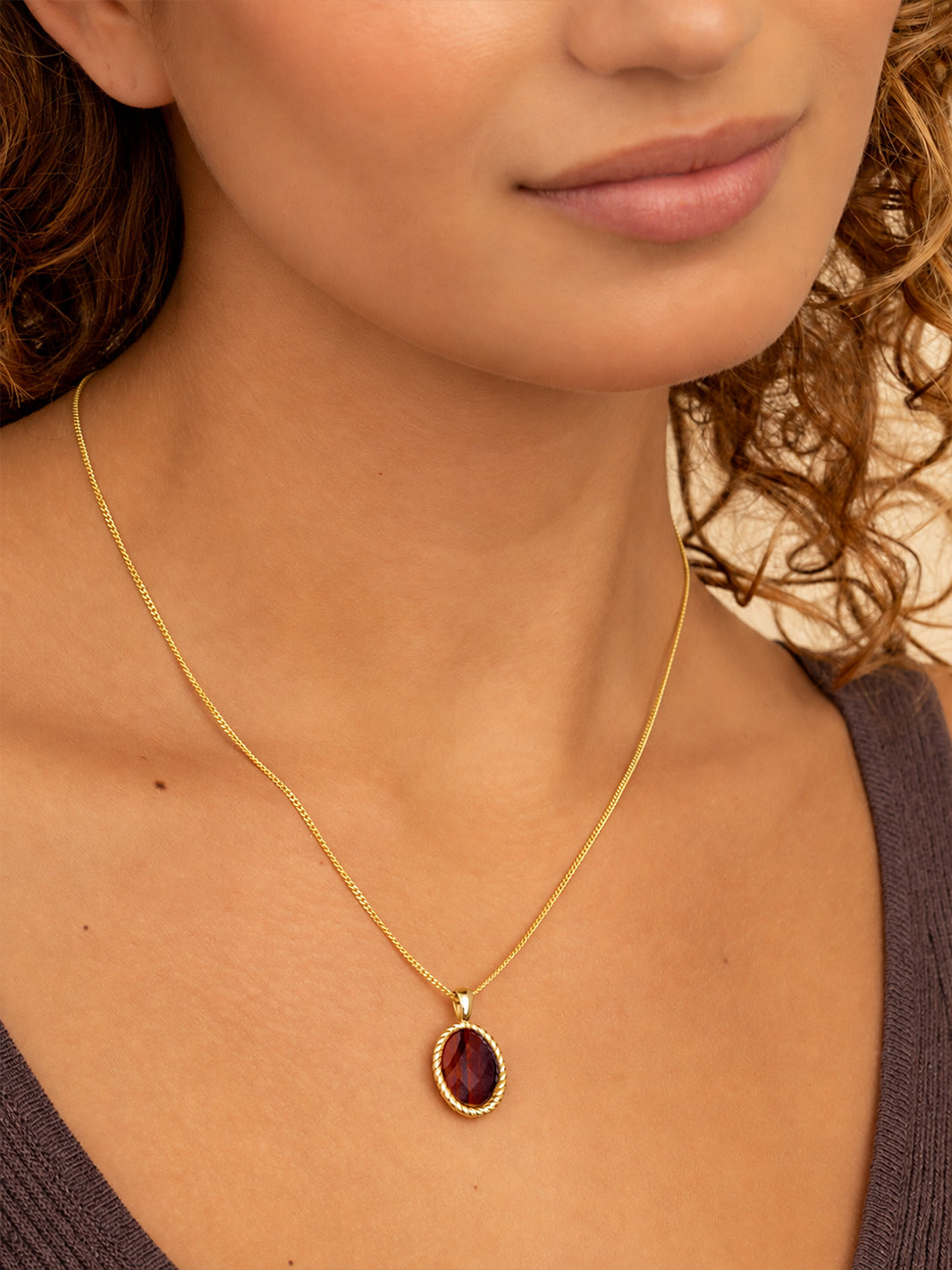 Twist Pendant Red Tiger Eye