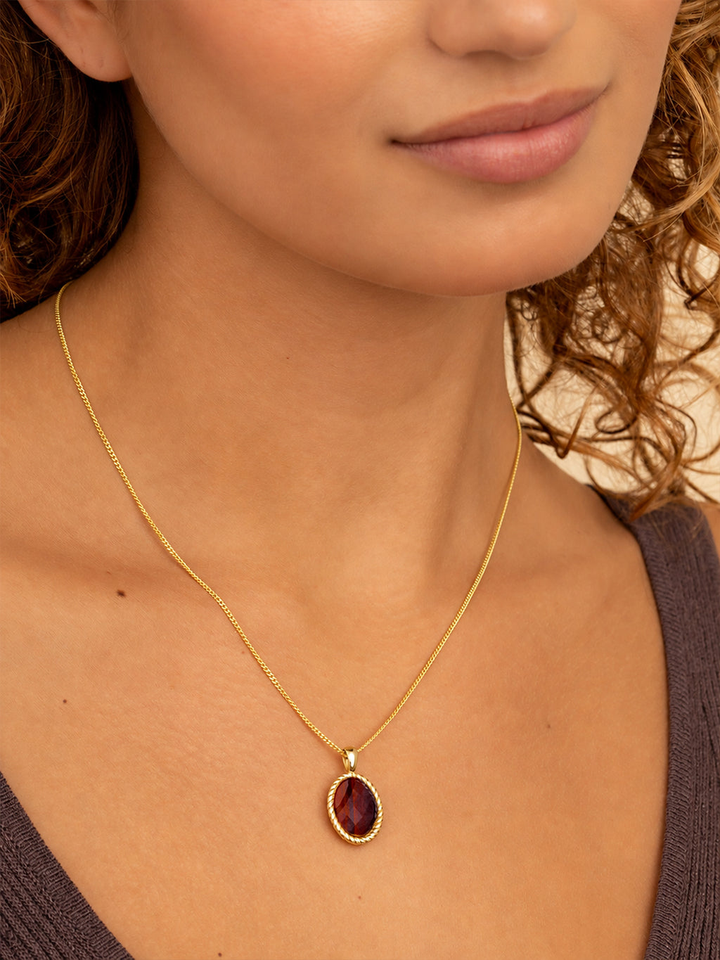 Twist Pendant Red Tiger Eye