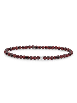 Saturn Armband Small Red Tiger Eye - Rhodium Plated