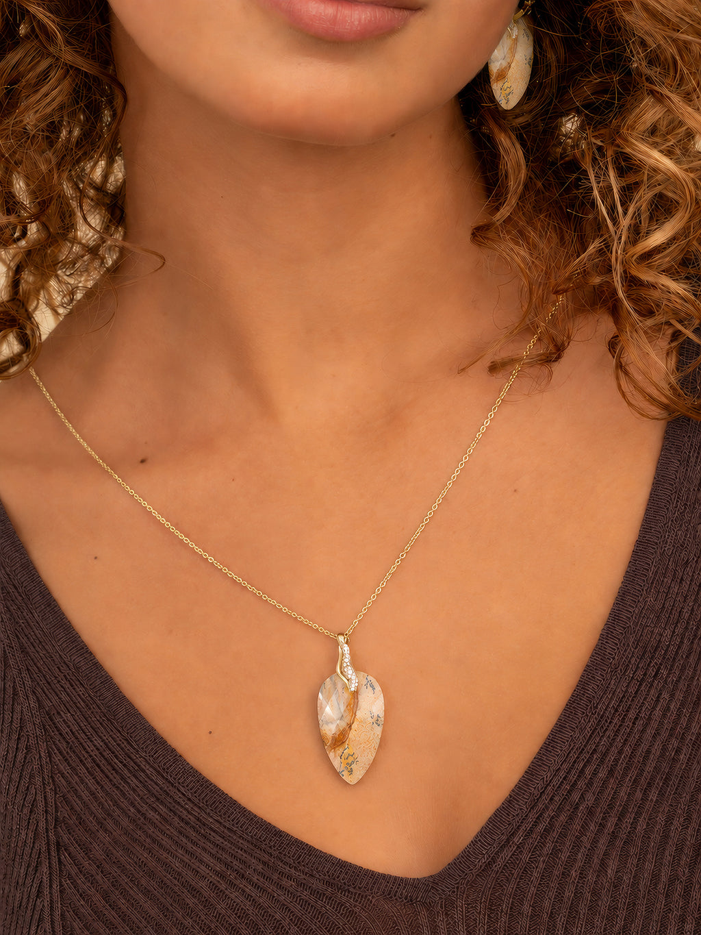 Pendant Edelsteen Blossom Landscape Jasper - Pendant Edelsteen Blossom Landscape Jasper