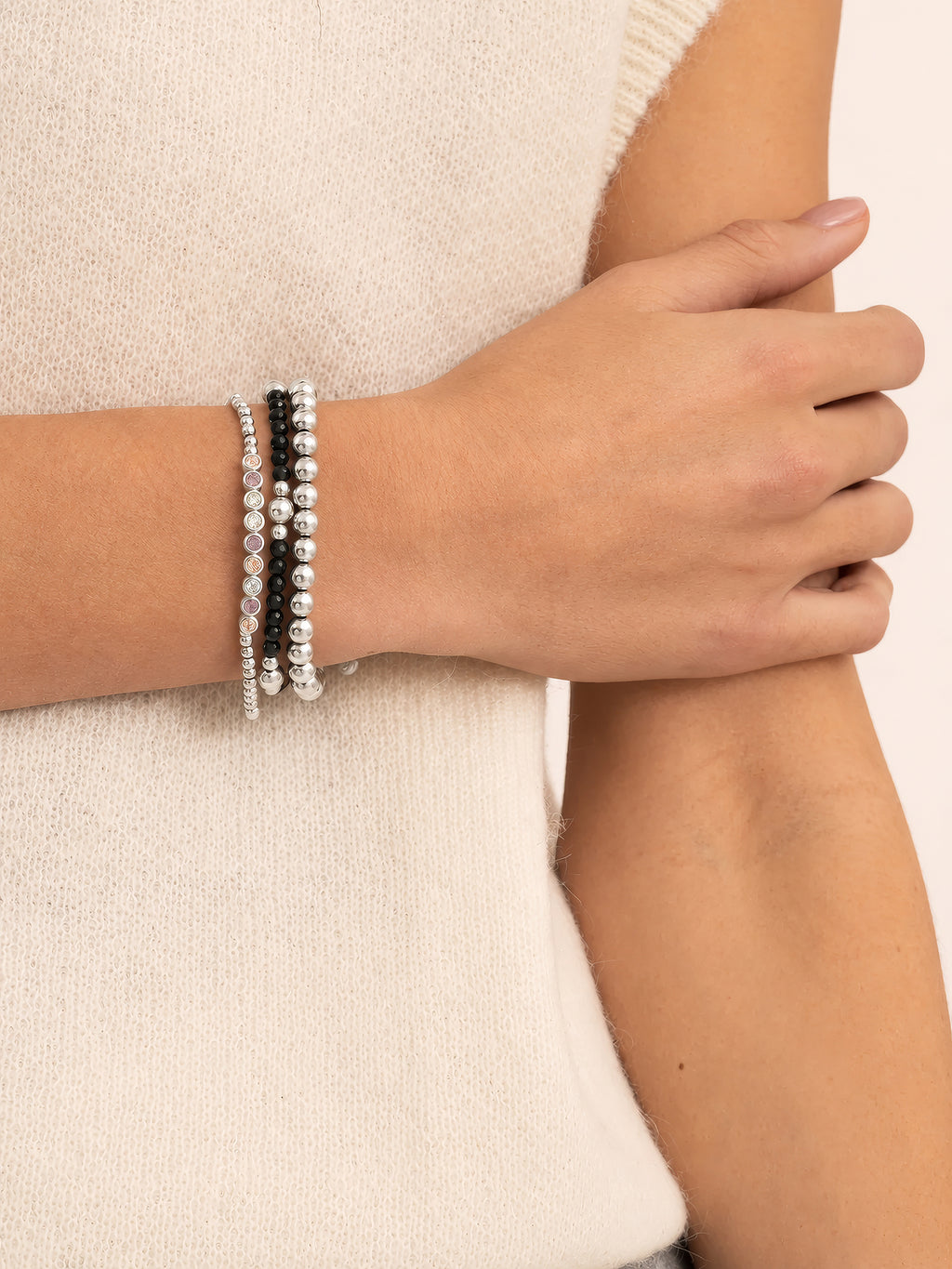 Crystal Tube Armband Multicoloured Zirconia - Mulberry