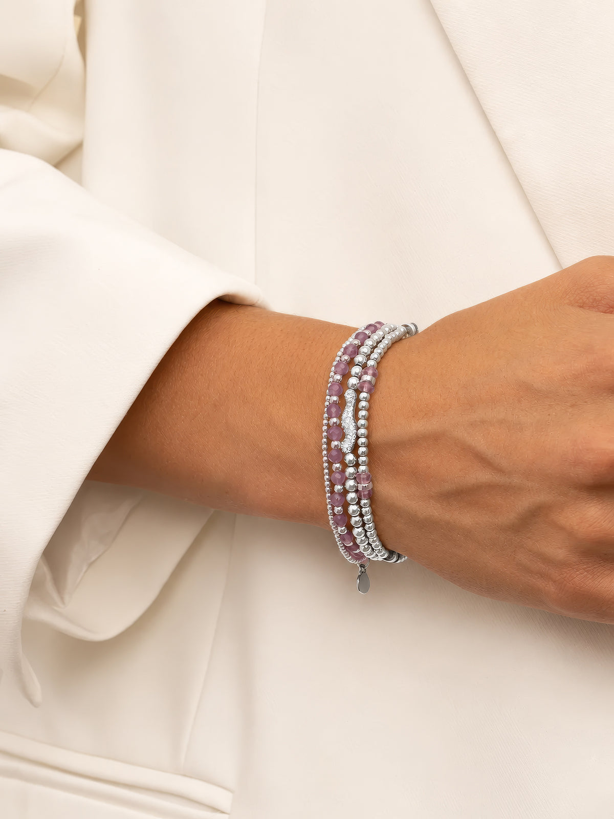 Double Reverse Roundel Armband Aubergine Quartz