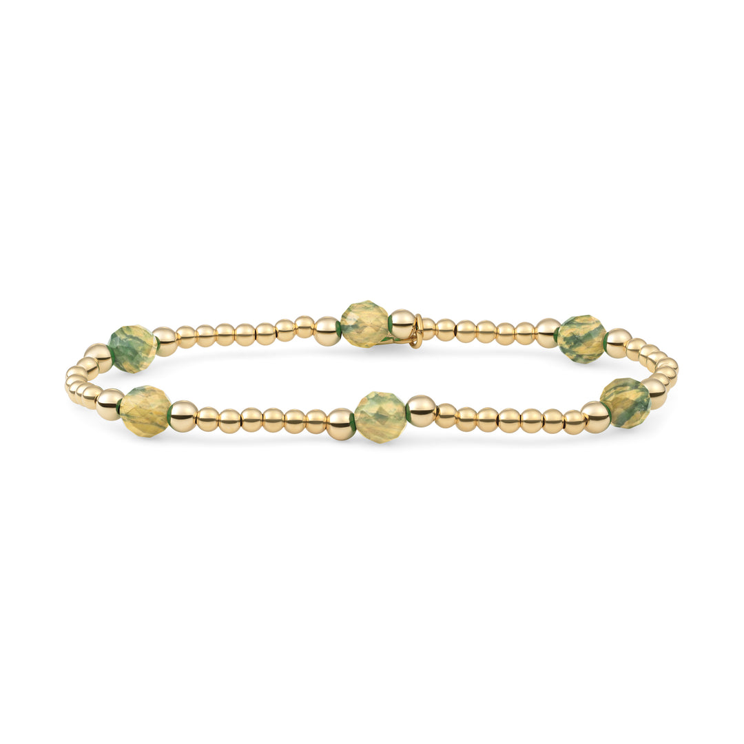 Ya'an green jade reverse bold mix bracelet