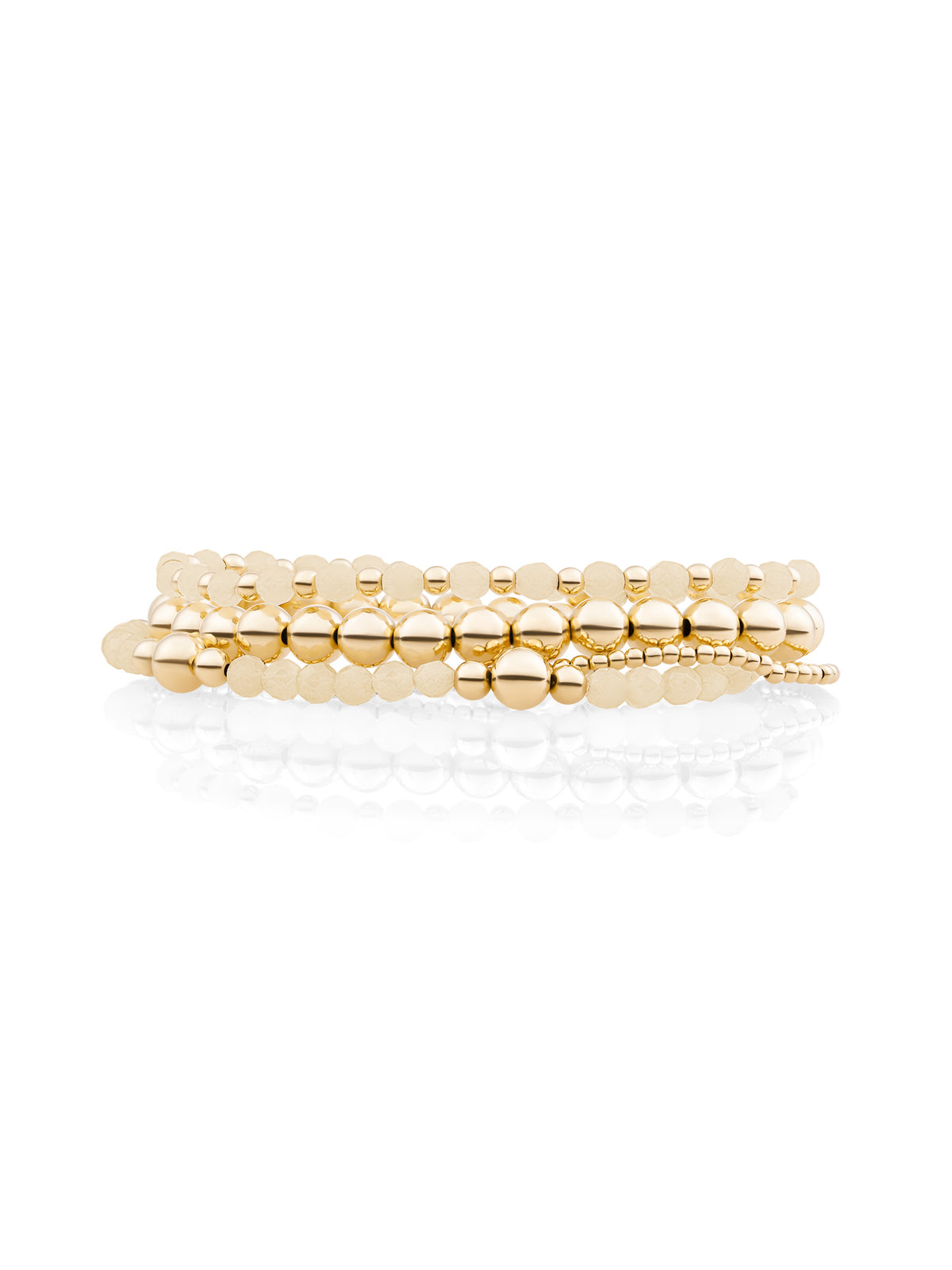 Buttery Jade Roundel Bold Mix Set de Bracelets Or