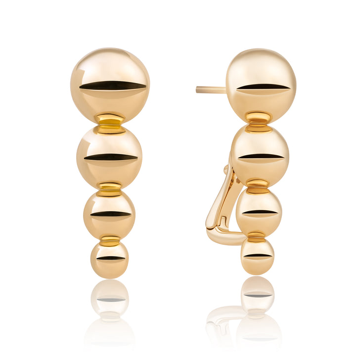 Bubbble Pushback Ohrringe | Gold -gelenkt