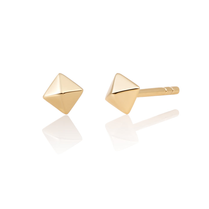 Edge Boutons de l'oreille pyramide | Plaqué Or