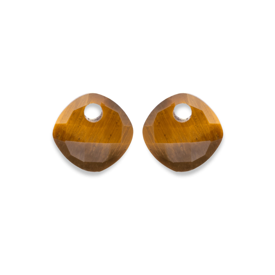 Tiger Eye Cushion Cut Pierres d'oreille