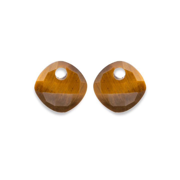 Tiger Eye Cushion Cut Pierres d'oreille