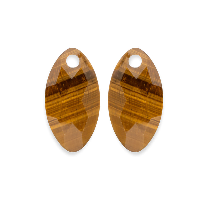 Tiger Eye Leaf Earring Gemstones