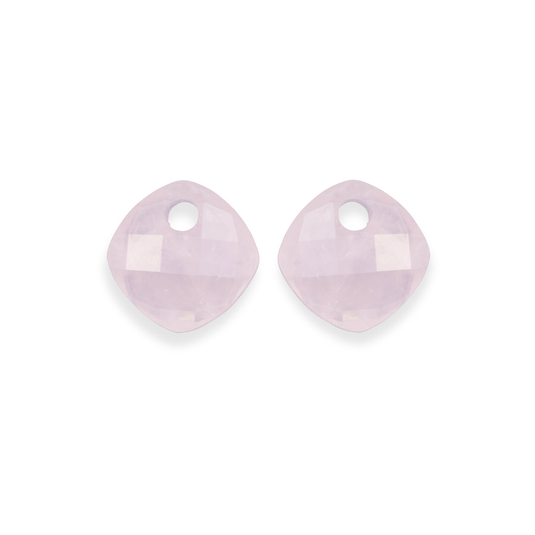 Rose Quartz Cushion Cut Earring Gemstones