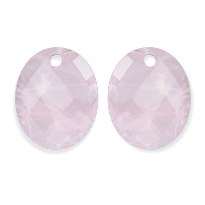 Rose Quartz Large Oval Earring Gemstones