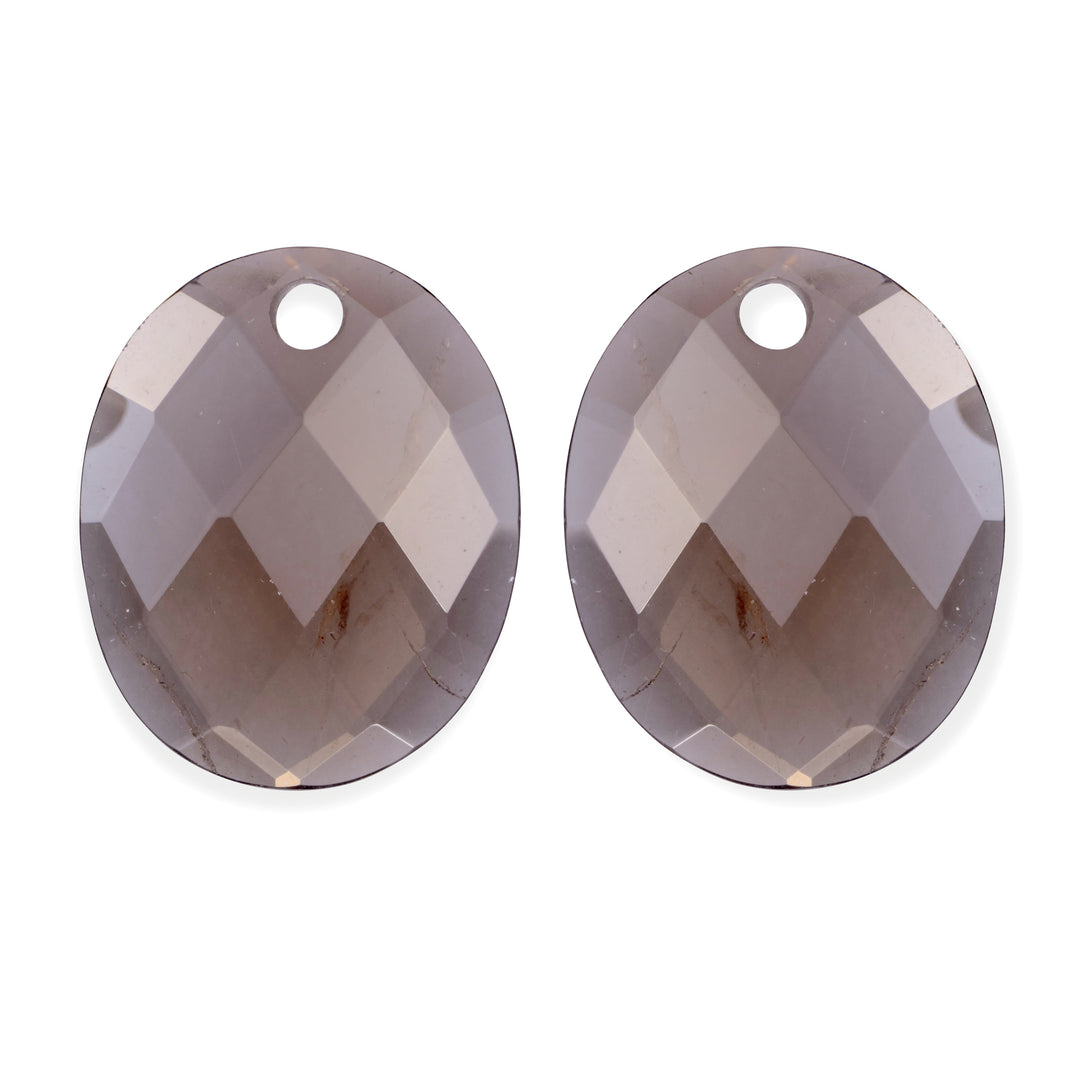 Smoky Quartz Large Oval Earring Gemstones