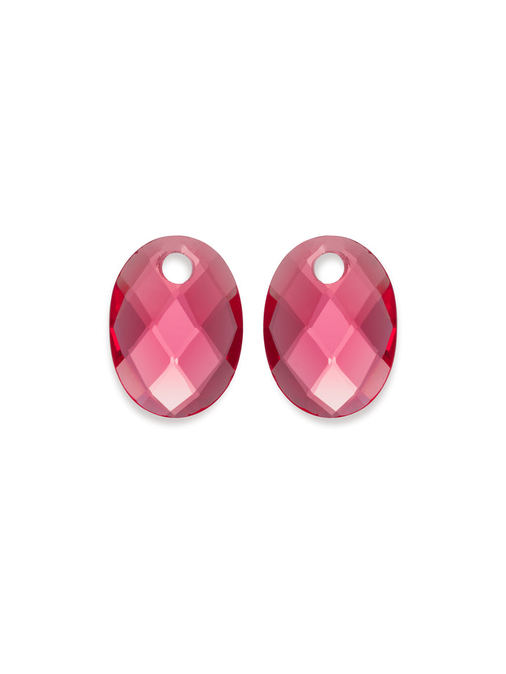 Fuchsia Quartz Medium Oval oorbel edelstenen