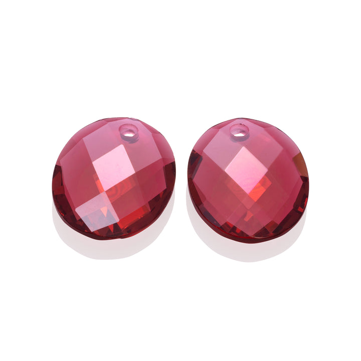 Fuchsia Quartz Großer Oval Ohrringe-Edelsteine