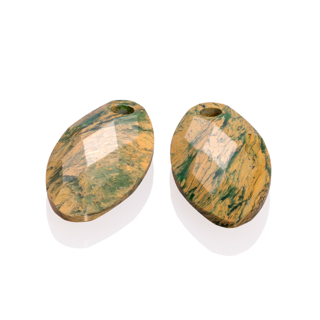 Ya'an Green Jade Leaf Earring Gemstones