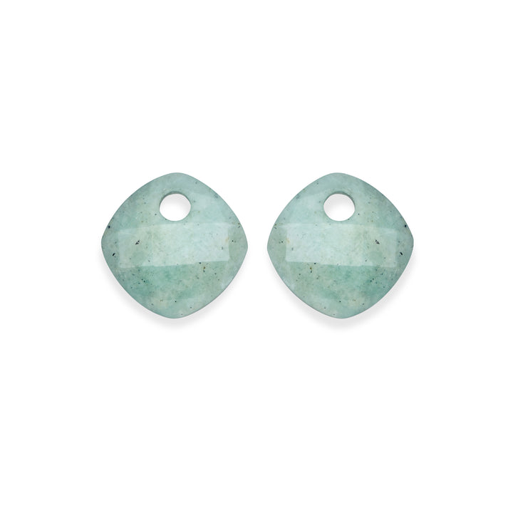 Rich Green Amazonite Cushion Cut Earring Gemstones