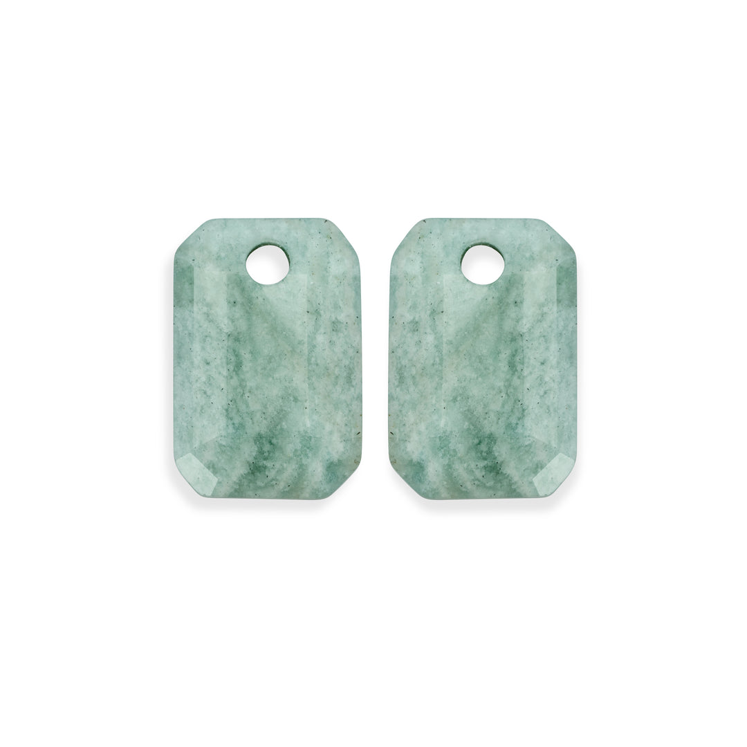 Rich Green Amazonite Baguette Earring Gemstones