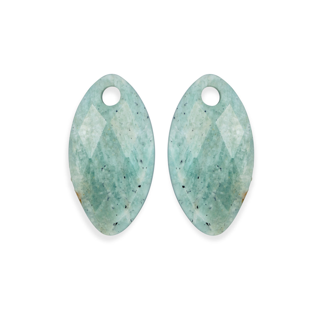 Rich Green Amazonite Leaf Earring Gemstones