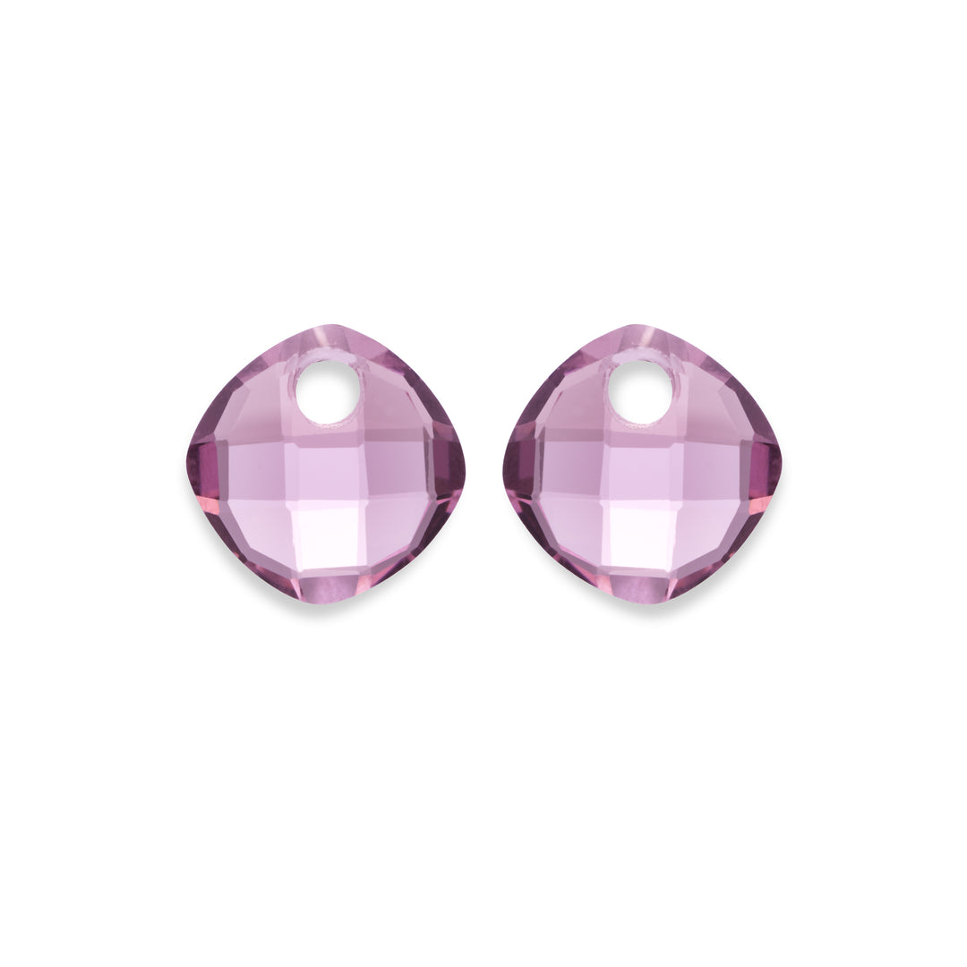 Aubergine Quartz Cushion Cut Pierres d'oreille