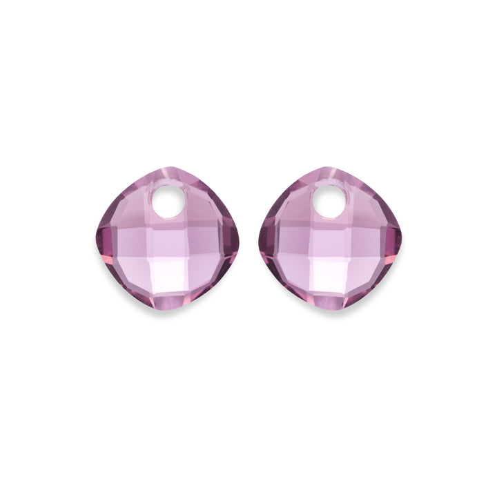 Aubergine Quartz Cushion Cut Earbel precious stones