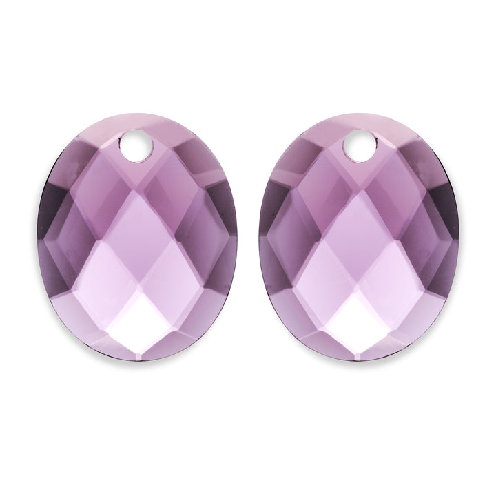 Aubergine Quartz Großer Oval Ohrringe-Edelsteine