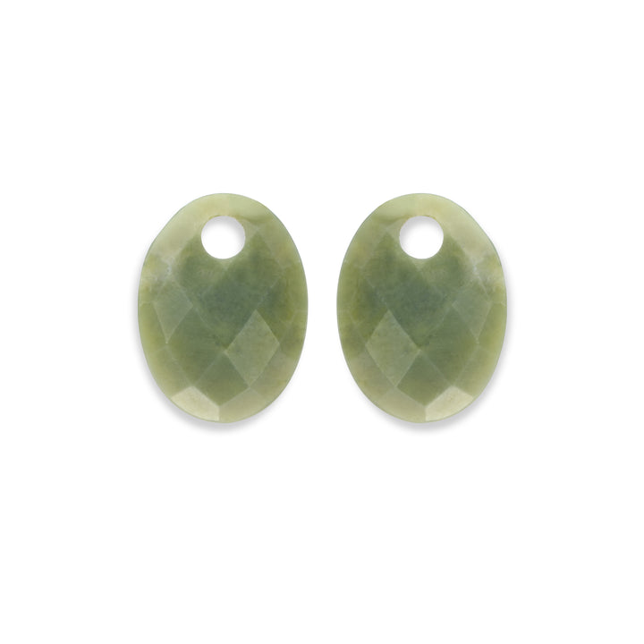 Southern jade medium oval earring precious stones