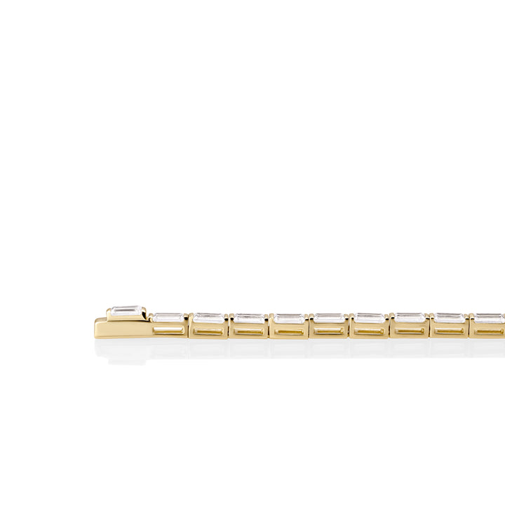 Tennis Baguette Bracelet White CZ | Gold Plated