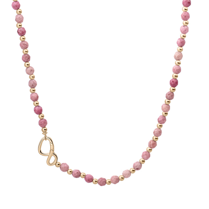 Link necklace Pink Rhodonite Mix l Gold Plated