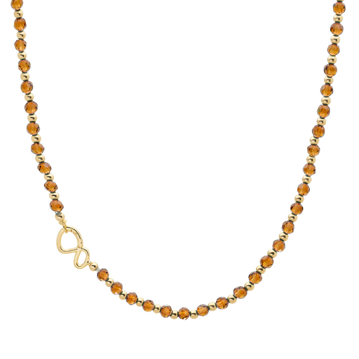 Link necklace Citrine Quartz Mix l Gold Plated